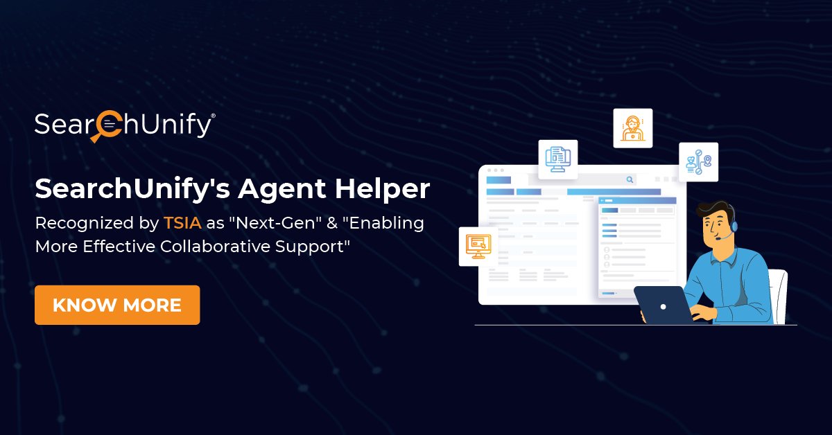 SearchUnify's tweet image. Your support agents spend roughly 30% of the workday searching for information they need. Arm them with a virtual agent to heighten efficiency. Learn more here : 👉 ow.ly/aJMt30rcAEG 👈 #CustomerService #AgentAugmentation #CSAT #ElevateWithSearchUnify #TSIA