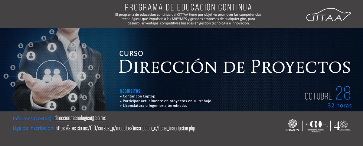 RVG3030's tweet photo. Para invitarles al curso de Dirección de Proyectos, está basado en las mejores prácticas de gestión de proyectos y se contrastará con el framework ágil, a través de VC.
¡Inscríbete!

https://t.co/Vryzz4VuE0

Dudas: rvalenzuela@cio.mx
Cursos: https://t.co/gpVuDUkLA6 https://t.co/kgI0PLikJI