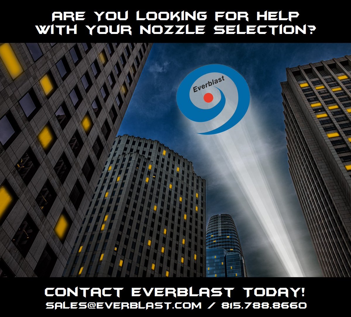 Are you looking for help with your Nozzle Selection?

Find us at: everblast.com
Email us at Sales@everblast.com 
Phone: (815)788-8660

#sandblastingequipment #sandblastingnozzles #blastnozzle #blasting #mobileblasting #sandblast #sandblasting #sandblastnozzlesupplier