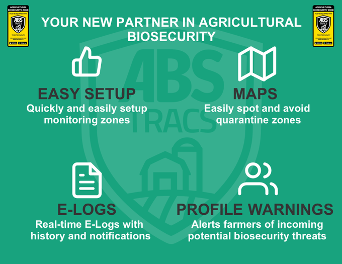 abs_tracs's tweet photo. Easy, affordable and accurate PROTECTION for farmers and industry people. #animalhealth #farming #agriculture #biosecurity https://t.co/Yv8kCJbul2