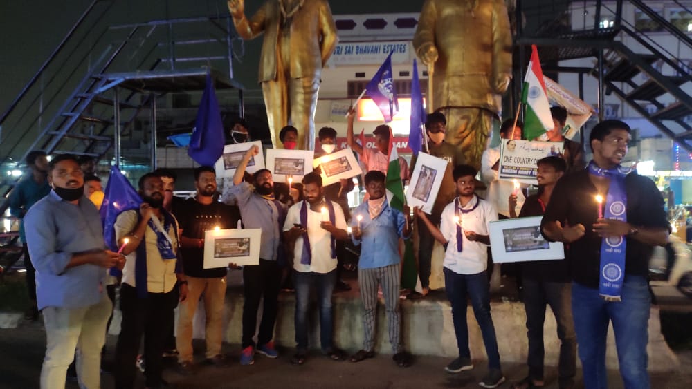 TelanganaArmy's tweet photo. We demand Justice and the people responsible for this incident should be hanged. Protests held across various districts of Telangana state. 

@Uppolice we will not rest until justice is done to victim's family.
#Hathras
Jai Bheem 🙏 
@BhimArmyChief
@DalitLiveMatter https://t.co/40MYWLJJED
