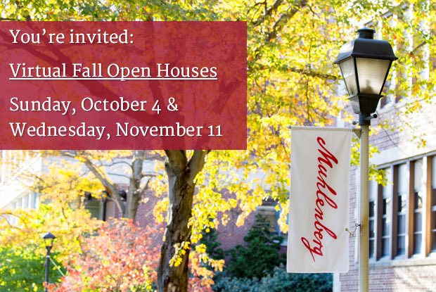 BergAdmissions's tweet photo. Spend time with our current students, faculty, and alumni at our Virtual Fall Open Houses to learn more about the Muhlenberg community and how we open doors of opportunity 🍁💻

Go to https://t.co/7JOAUIBSM9 to register! 

#muhlenbergcollege #collegeopenhouse #collegeadmissions https://t.co/whk0bAlnI3