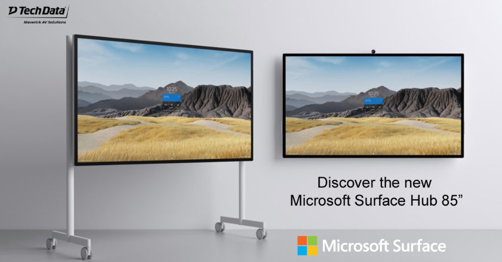 TDSYNNEXUK's tweet photo. 🎉 🎉 Following the recent announcement at Microsoft Ignite last week, we are super excited to welcome the Surface Hub 85” into the Hub family, exclusively available at @MaverickAVWorld  

Learn more here https://t.co/pQw9lYgucz

#TechDataUK #SurfaceHub #MicrosoftSurfaceHub https://t.co/xzLQlPOSJ7
