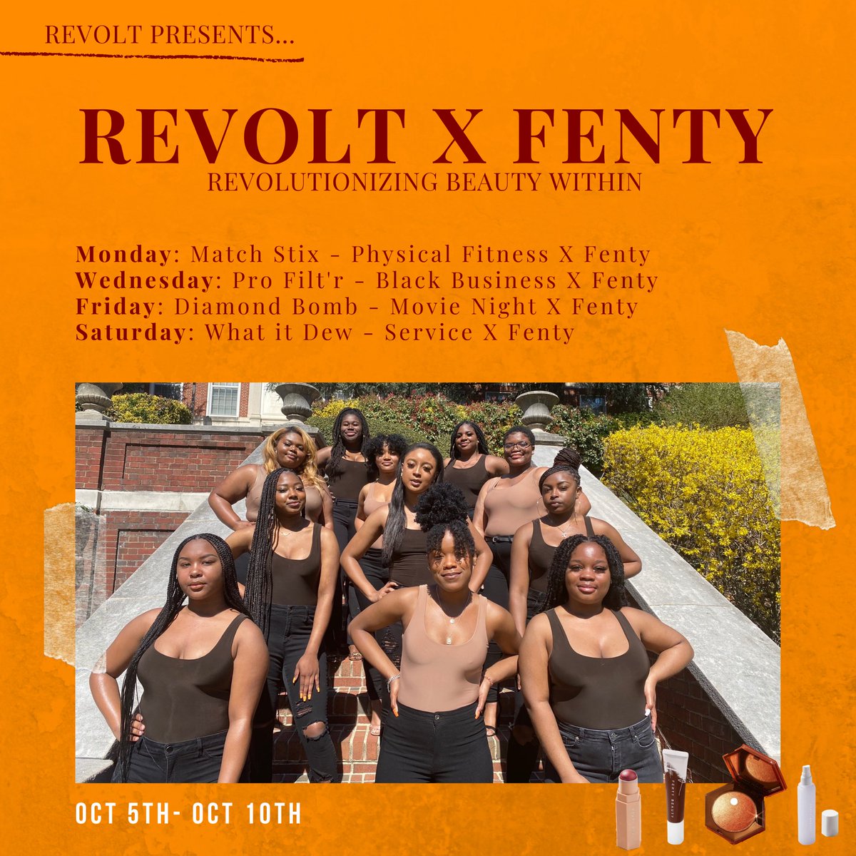 RevoltHU's tweet photo. Are you ready for Revolt’s 2020 Fall week? We have some great events planned for our REVOLT X FENTY week and we hope to see y’all there! ❤️ https://t.co/K1pTTYVDbx