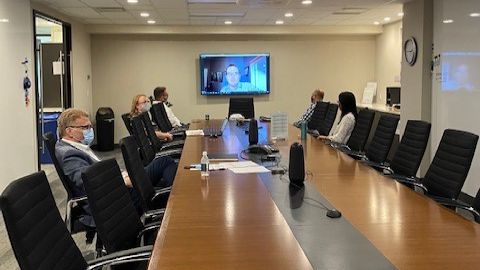 IPC_Calgary's tweet photo. Don’t forget to share your #IPCathome photos from wherever you are joining us from! Here is a picture from yesterday of some of the CEPA @aboutpipelines team tuning in (and socially distancing) from their offices in Calgary. https://t.co/mGpXUZjWKy