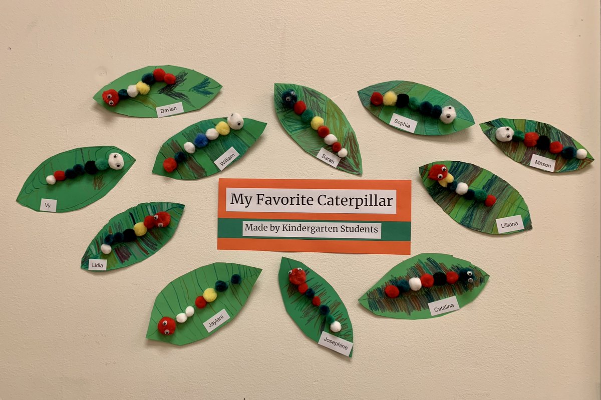 RCSLancaster's tweet photo. Kindergarten Caterpillars crawling in just in time for Fall. To see more artwork, check out last year's Virtual Art Show on our website, https://t.co/hYw3t64Usd. #RCSPA #catholiceducation #artwork #caterpillars #multimedia #kindergarten #lancasterpa https://t.co/5uUop1nm6T