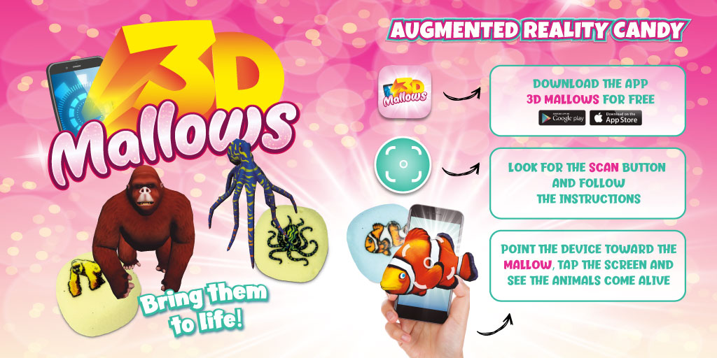 Kidzworldsl's tweet photo. #KidzWorldSL invites you to try the coolest animal mallows! 🍦 3D MALLOWS are #AugmentedReality #Candies 🕶🍬
Download the app on your device and by scanning the mallow, the drawn animal will come to life! 🤳🏼🍡🐍
#JustKidzJustFun https://t.co/d3Axj1F6u1