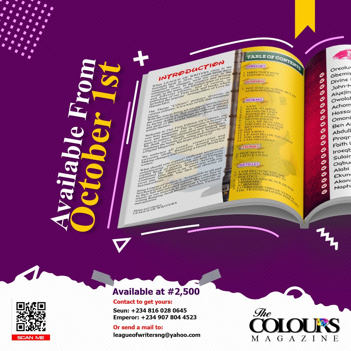 LOWriters_ng's tweet photo. #IndependenceWithLOWs #leagueofwriters #beyondcolors #coloursmagazine #LOWs 

ARE YOU READY? https://t.co/GEFmrJe2Uj