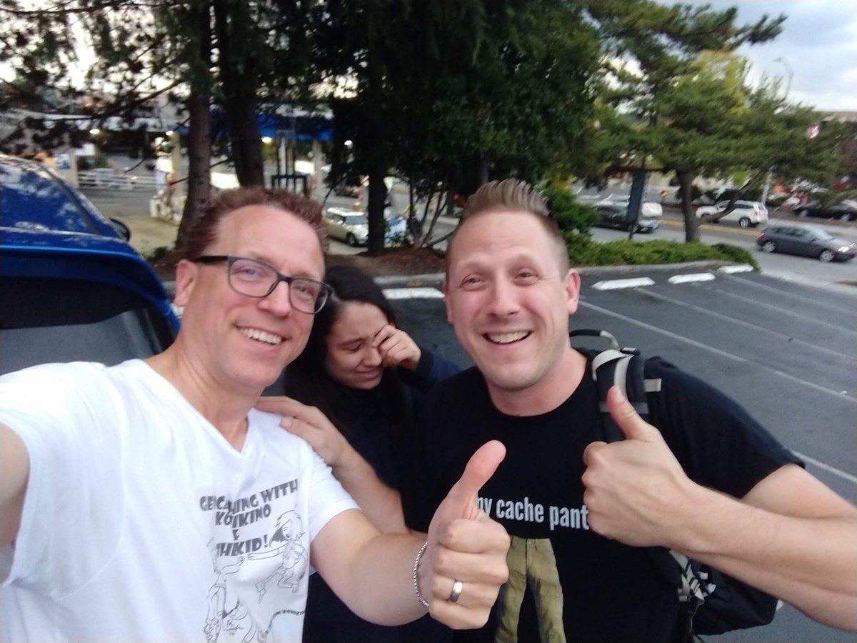 RichKomikino's tweet photo. Two years ago, The Kid and I got to meet up with @Geocachingvlogs The #Geocaching #Vlogger at #GeoCoinFest 2018 and go Geocaching together!
Great #caching #memories! We also saw #bigfoot :O https://t.co/tdQ0sw7RFP