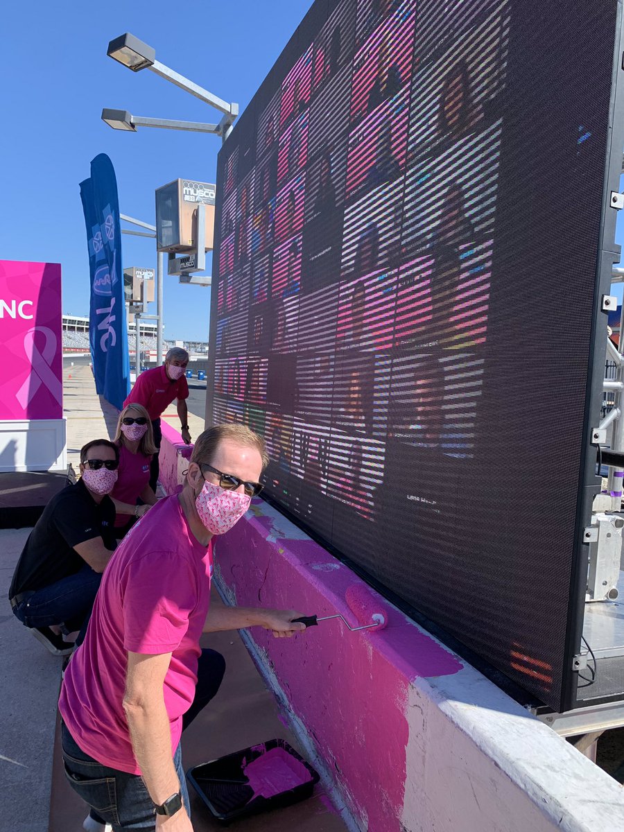 Thank you <a href="/JimmieJohnson/">Jimmie Johnson</a> <a href="/TeamHendrick/">Hendrick Motorsports</a> for helping us paint the wall PINK!

If we all keep driving for change, we will come closer to the day we no longer need to paint the wall pink.