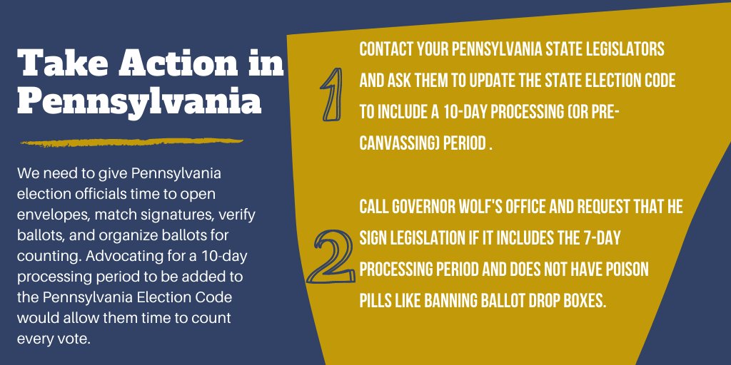 FixUSorg's tweet image. ATTN #Pennsylvania folks: Support providing more time to process absentee/mail-in votes. Take action at fixthesystem.org/stateissues. @FixTheSystemUS  #FixUS