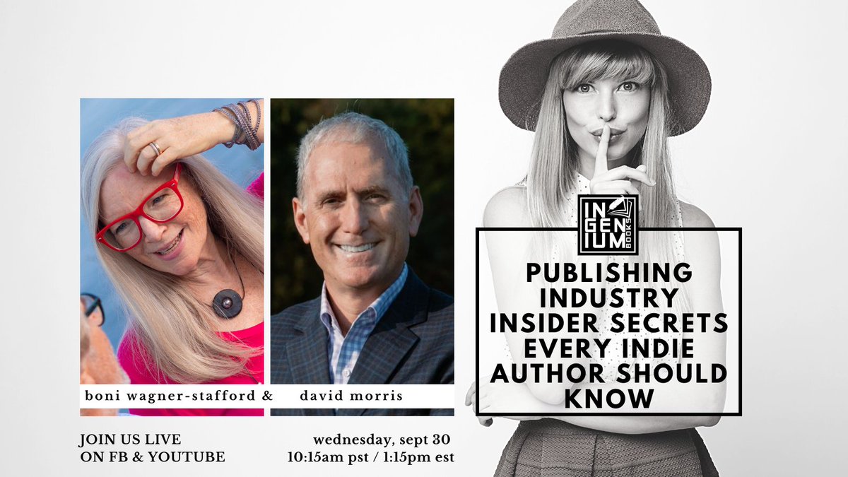 IngeniumBooks's tweet photo. #publishingsecrets #nonfiction #indieauthor #authordevelopment #insider #iartg #amwriting In one hour! Publishing Industry Insider Secrets Every Indie Author Should Know @DavidRMorris
 https://t.co/gn6ZVEJQ8j https://t.co/AVqrj81Vo7