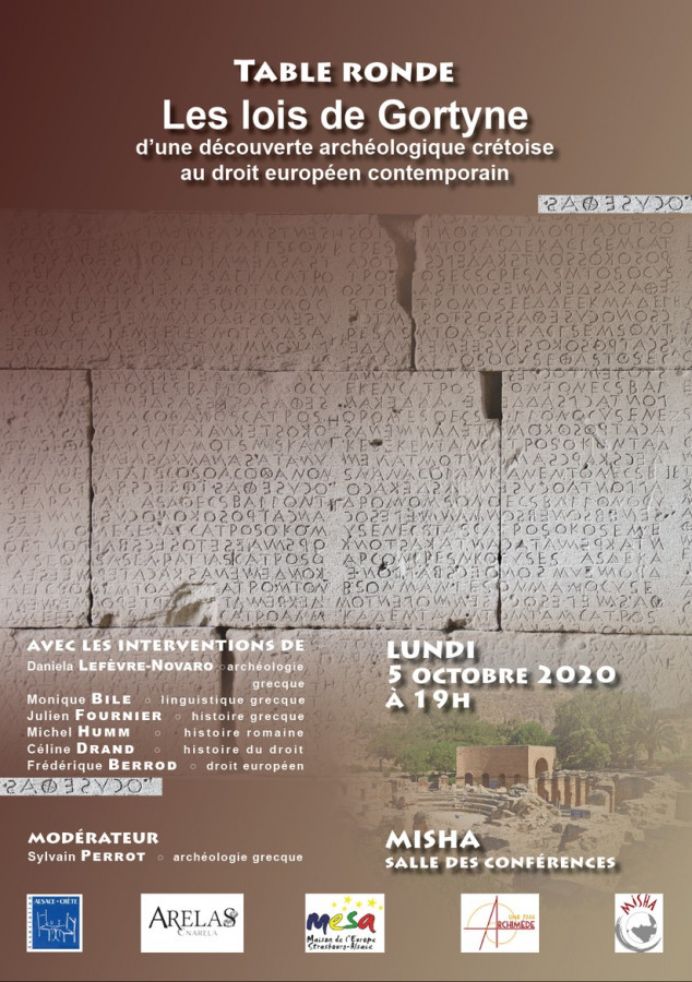 univdroit_03's tweet photo. [Table Ronde] 05/10 | Les lois de Gortyne. D’une découverte archéologique crétoise au droit européen contemporain. #ARELAS #MISHA @unistra @MesaStrasbourg https://t.co/2TKzXCLZPs https://t.co/MNDna6vkkK