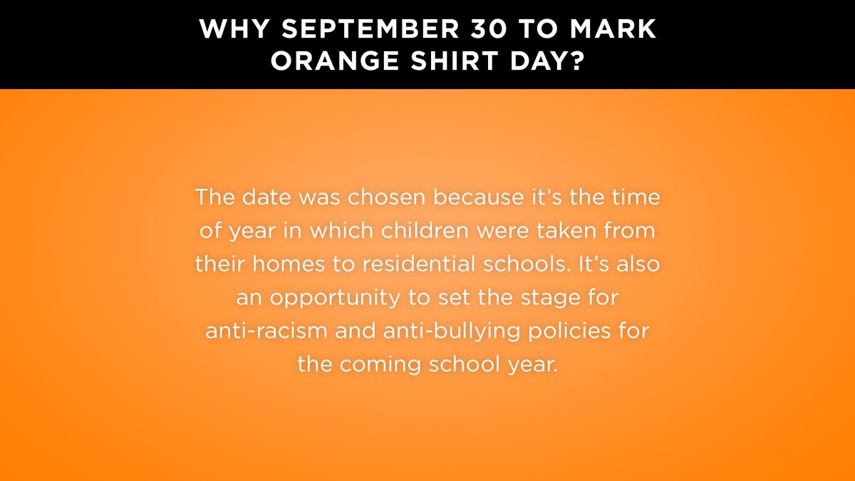 Why September 30th to mark Orange Shirt Day?