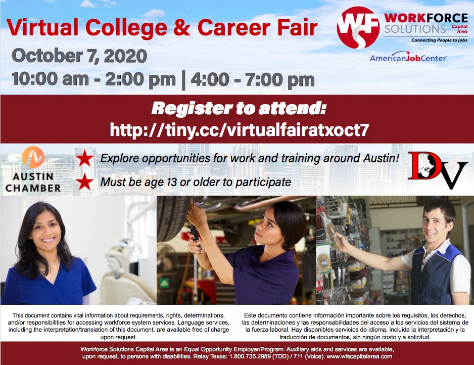 Virtual College Fairs <a href="/DVISD_DVHS/">DelValleHS</a>! tiny.cc/virtualfairatx…