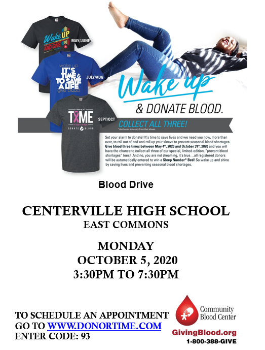 TheHerdCHS's tweet photo. Blood Drive sponsored by CHS BioTech &amp; ExerciseScience🩸🩸🩸🩸
Community Blood Center needs our help during COVID!
Must be 16 and weigh 110lbs
#signuptoday #getaFREEtee #blooddrive #epnd https://t.co/qhGVZ1L9Sw
