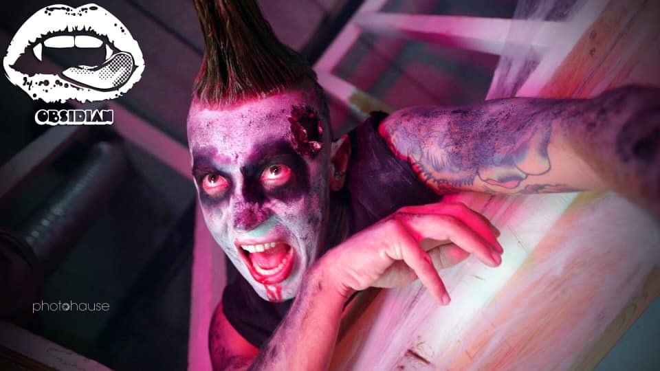 ObsidianTheBand's tweet photo. TOMORROW! 
Music Video Premier of our song “Living Dead” Out on 10/1/2020
Photo By: Jaime Lopez
Zombies: Trish Durius &amp; Shaun Meyer https://t.co/UIGqnwF2tp