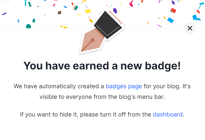 ayushi7rawat's tweet image. Celebrating small achievements @hashnode in my Blogging Journey.🥳

Received my 1st badge and got approx 35k views and 1k+ reactions at my blogs in September.
Thank you everyone for the support. ❤️

#HashnodeCommunity #Hashnode #blogger