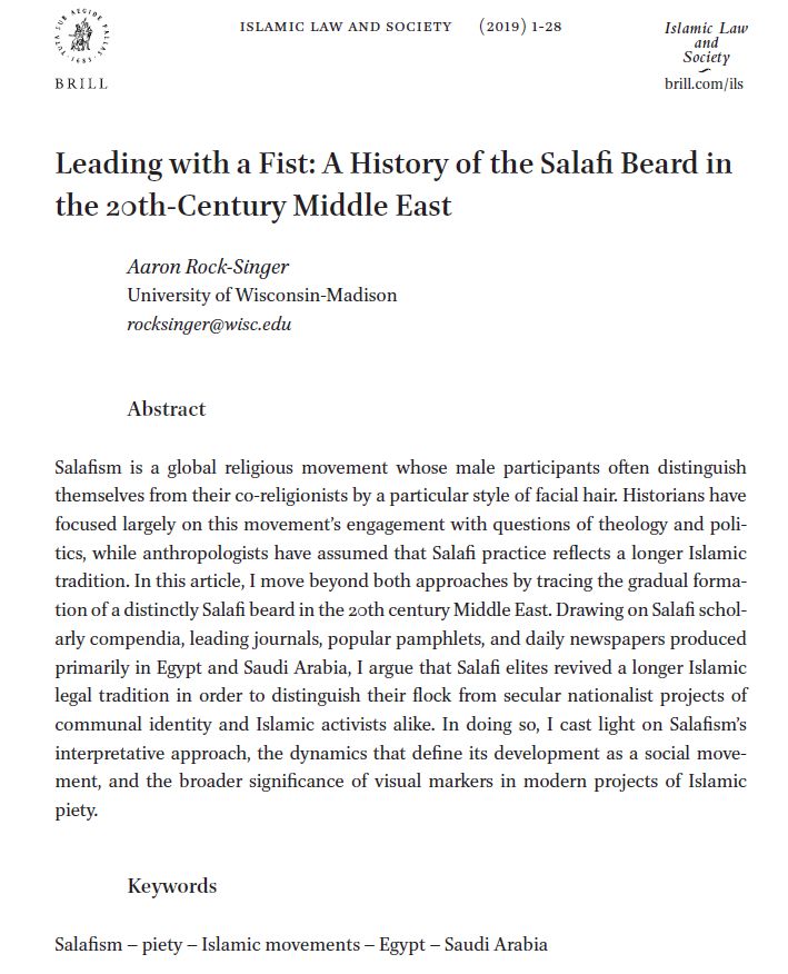 2/9 Current scholarship agrees that the 1920s are the decade when Salafism in the Arab world began to form a coherent ideology. It mostly meant rejecting the four traditional Islamic schools of law, abhorrence of “unlawful innovations”, and specific theological commitments.