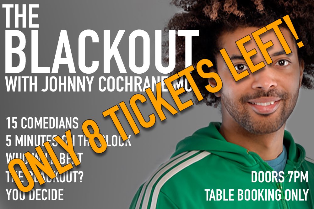 We told you tickets go fast!
.
Only 8 tickets left for @beattheblackout tomorrow at @utccomedyclub!
.
Hosted by @ijohnnycochrane!
.
Bag yourself your tickets to save yourself being gutted! Tickets available from link in bio. 

#comedy #standupcomedy #livestandup #standup #utcbeat