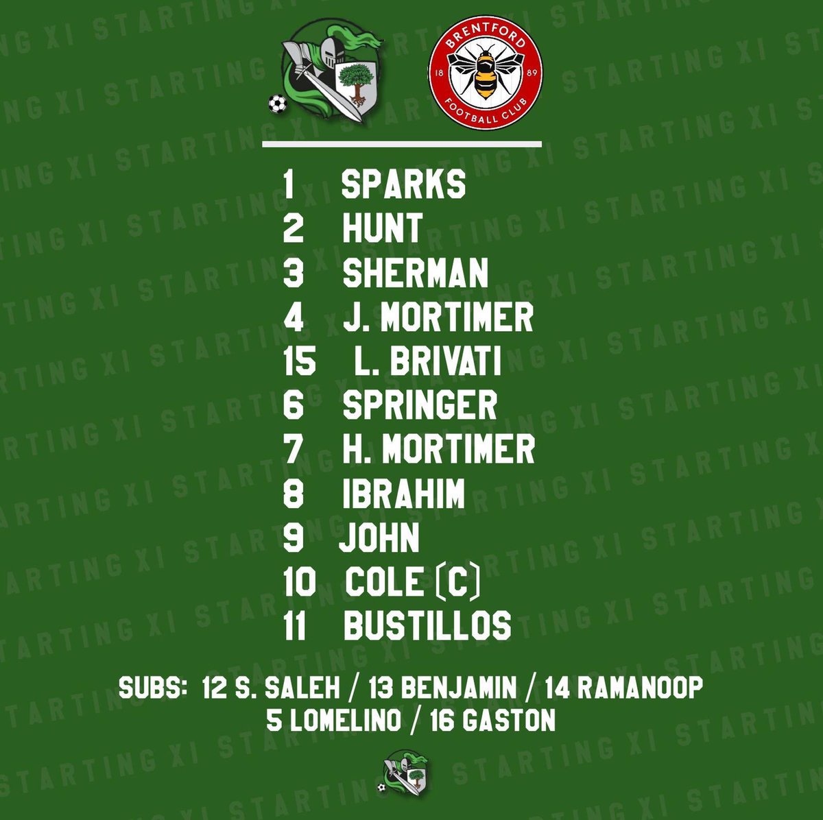RomfordtownWFC's tweet photo. ⚫️🟢Ahead of our fourth league game this Sunday, we announce our squad! 🟢⚫️ https://t.co/gkvXa3z9Si