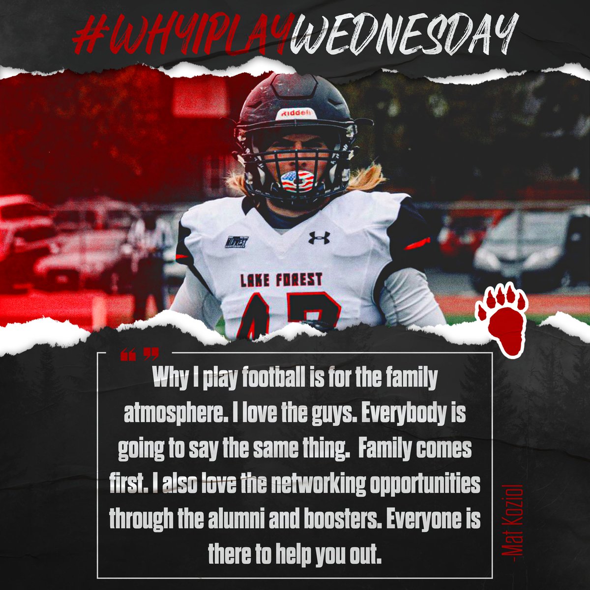 LFC_FOOTBALL's tweet photo. Read why SO Linebacker Mat Koziol plays football #WhyIPlayWednesday #ForesterFamily #ForestFreak #RockStandard #GoForesters https://t.co/BEXlBU2UXk