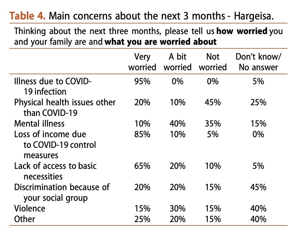 Almost everyone (85% +) was worried about either the health effects of COVID-19 or losing income because of itUnsurprising because there is (almost) no social safety net nor much of a healthcare systemPeople therefore face a choice between health & wealth ....(2/5)