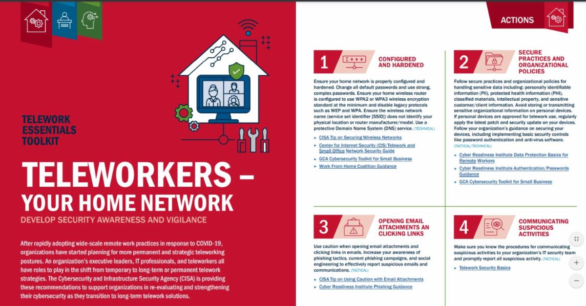BtechSecurity's tweet image. CISA Releases Telework Essentials Toolkit conta.cc/2SePEOd