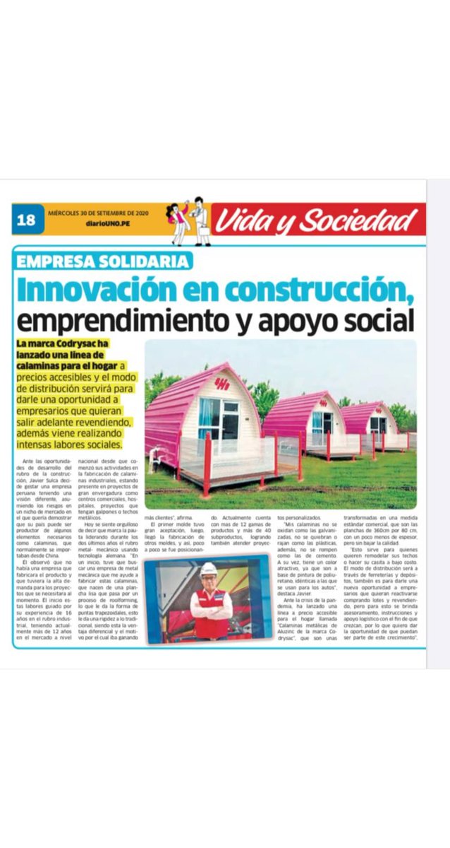 codrysac's tweet image. Agradecer tan excelente nota de prensa a nuestra empresa Codrysac, esto nos compromete seguir avanzando aportando en el crecimiento de nuestro País.🇵🇪