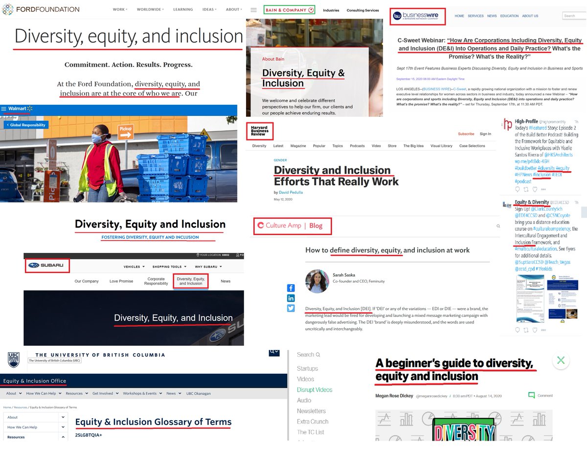 1/Diversity, Equity, and Inclusion.These terms are everywhere, and they do not mean what most people think they mean. These terms are loaded, and I'd like to show you what under the surface of "diversity, equity, and inclusion" initiatives. A Thread: