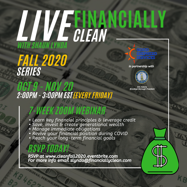 FinancialClean's tweet photo. UPDATE: We are proud to announce our upcoming 7-week FREE financial literacy series starting 10/9. RSVP now at https://t.co/785BMhaY01! https://t.co/YjdVMGDoMy