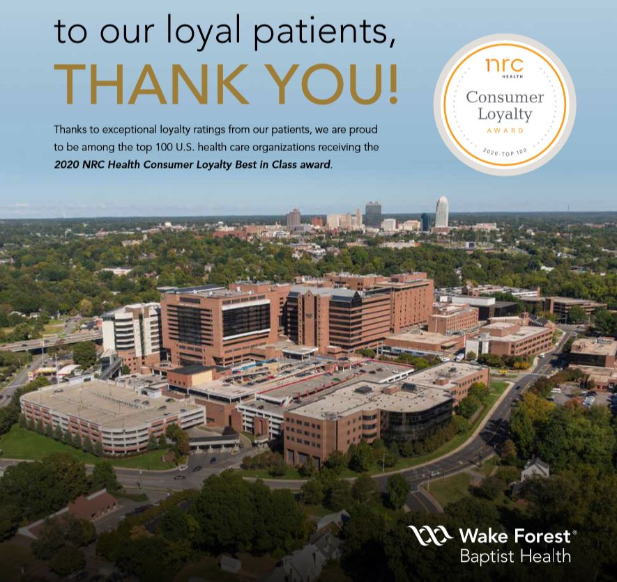 Thanks to exceptional loyalty ratings from our patients, we are proud to be among the top 100 U.S. health care organizations receiving the 2020 <a href="/NRCHealth/">NRC Health</a> Consumer Loyalty Best in Class award.