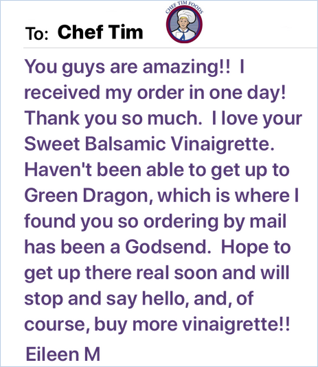 ChefTimFoods's tweet photo. Wow, what a great email!! Thank you, Eileen !!
#ThankYou #CustomerFeedBack
#ChefTims #SweetBalsamic #Vinaigrette
#GlutenFree #ChefTimFoods #ChefTimsDressing
#ShakeShakeShakeDontRefrigerate https://t.co/dMrNVjLoXU