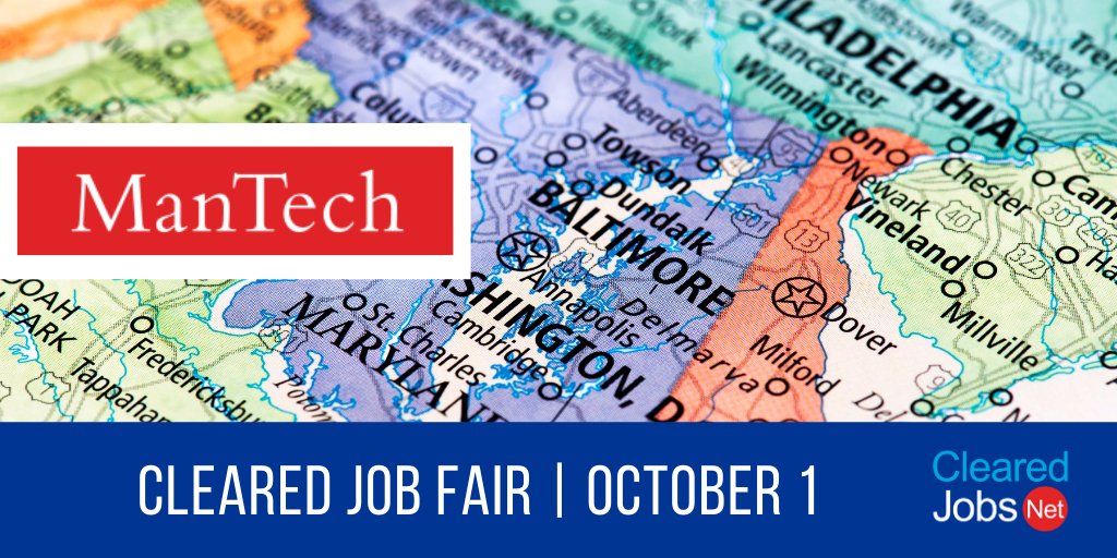ClearedJobsNet's tweet image. Find your future with @ManTech at the October 1 Mid-Atlantic #ClearedJobFair | Virtual clearedjobs.net/job-fair-compa… #NetworkArchitect #CNODeveloper