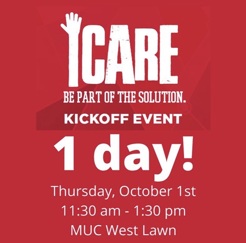 ICARE’s year kickoff event is tomorrow!

Stop by for food and t-shirts and to learn more about ICARE and PAVE-USD. 

We’ll see you there!