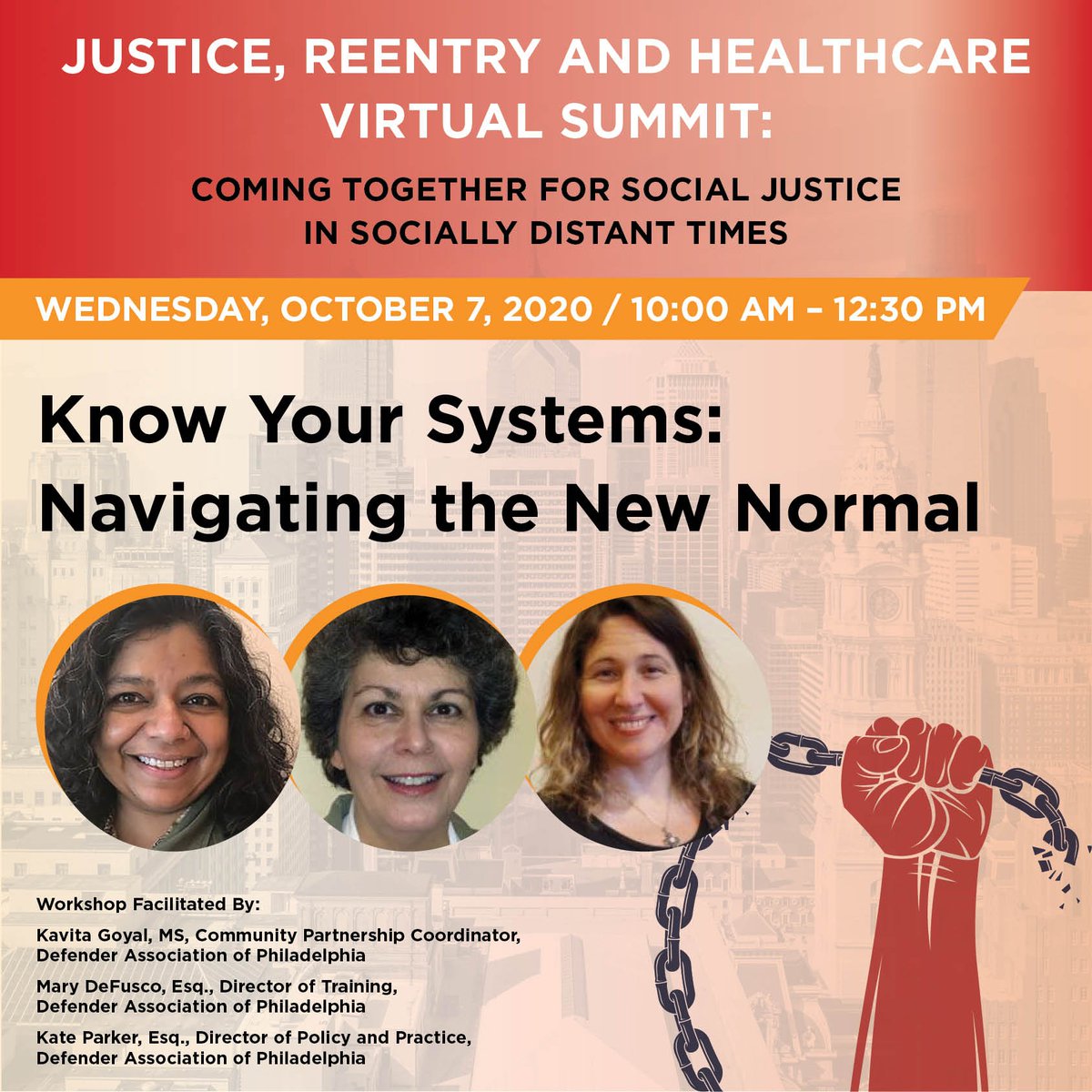 #Philadelphia, we must grow to achieve #socialjustice. Tomorrow at 10AM, learn about the crisis😬 in our criminal justice system from <a href="/PhillyDefenders/">Defender Association of Philadelphia</a> attorneys &amp; trainers. Make sure there is fair process &amp; just outcomes for all.✊ Click now &amp; register. fight.org/event/know-you…