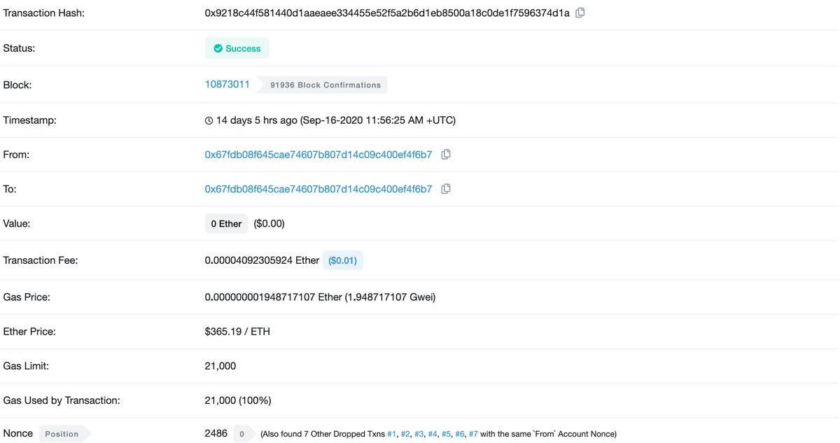 6/11 Each of these pools allows txs from two addresses (0xa2c + 0x67f) linked by one arb contract (0xf45) to be executed before all other users’ txs. If the arb opportunity has already disappeared, then the tx is replaced with a tx to oneself, so as not to waste gas in the block.