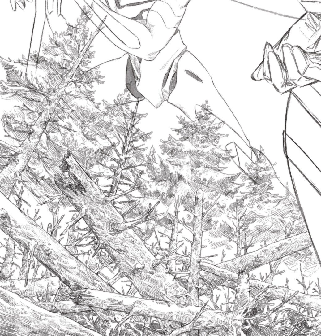 I'm most excited about these trees/fallen trees, so much fun to draw 