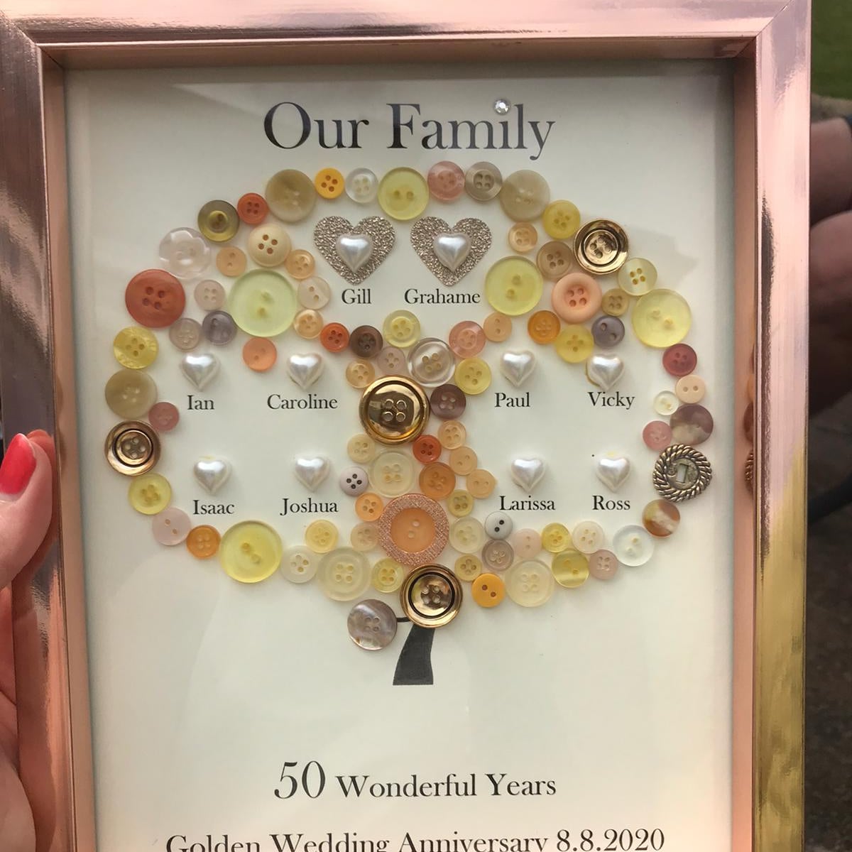 CherryOccasions's tweet image. Loved designing and handcrafting this beautiful family tree as a special anniversary gift. Who would you gift with a bespoke family tree? #familytree #buttoncraft #handmade #anniversarygift #goldenwedding