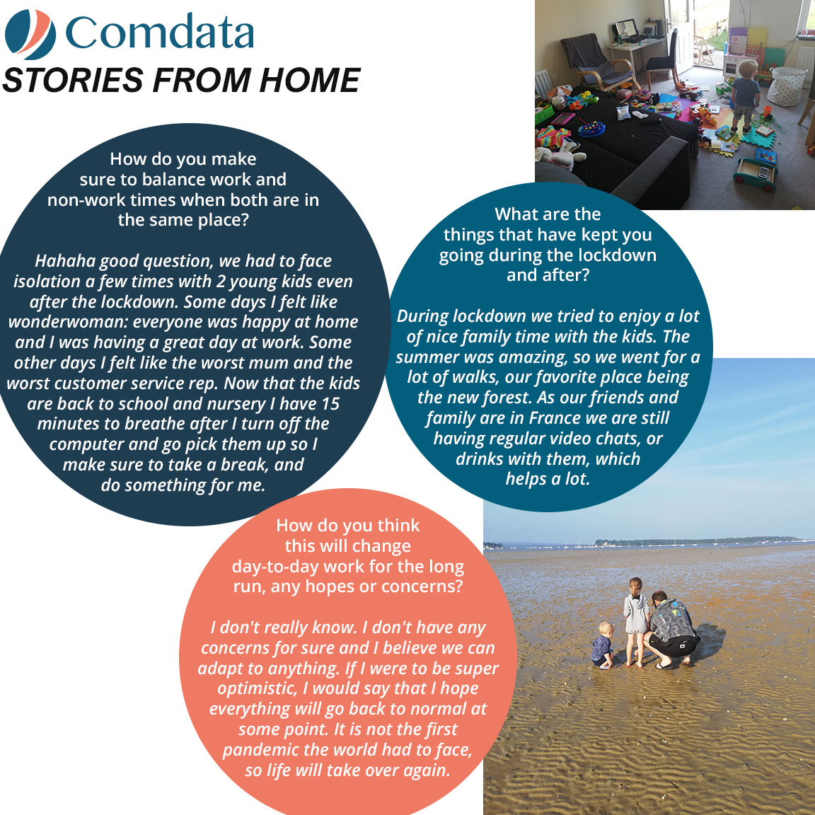 Our stories from home continue, on a bi-weekly basis from now on. Alexia won the selfie from home competition one million years ago. Here's a look at how the past 6 months have been for her.

#storiesfromhome #workingfromhome #WeareComdata