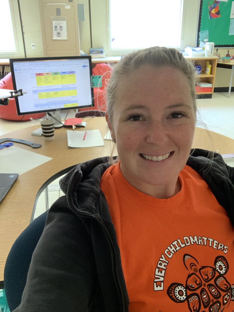 Wearing my orange shirt with our Grade 1 learn@home friends today! #EveryChildMatters #OrangeShirtDay2020 @allistonunion