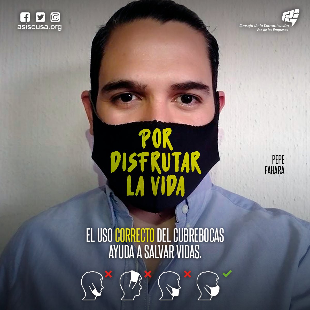 AsiSeUsaMx's tweet photo. Si me cuido, te cuido, si nos cuidamos todos pronto la pandemia se controlará @pepefahara
#PorTodosÚsaloBien #EmbajadoresSolidarios

#FelizMiercoles https://t.co/IgtFaV1nbG