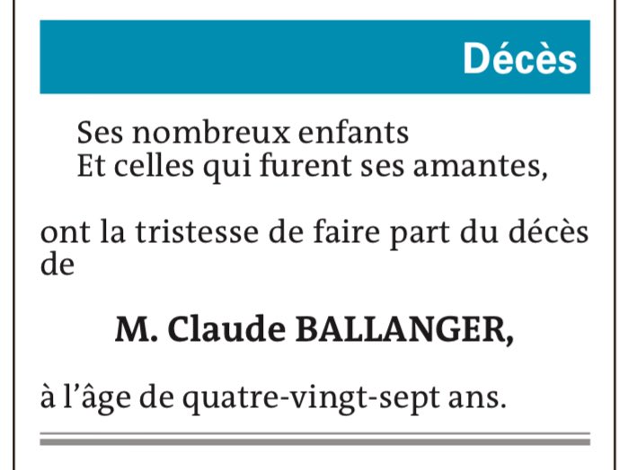 Ah, les faire-part de décès du Monde...