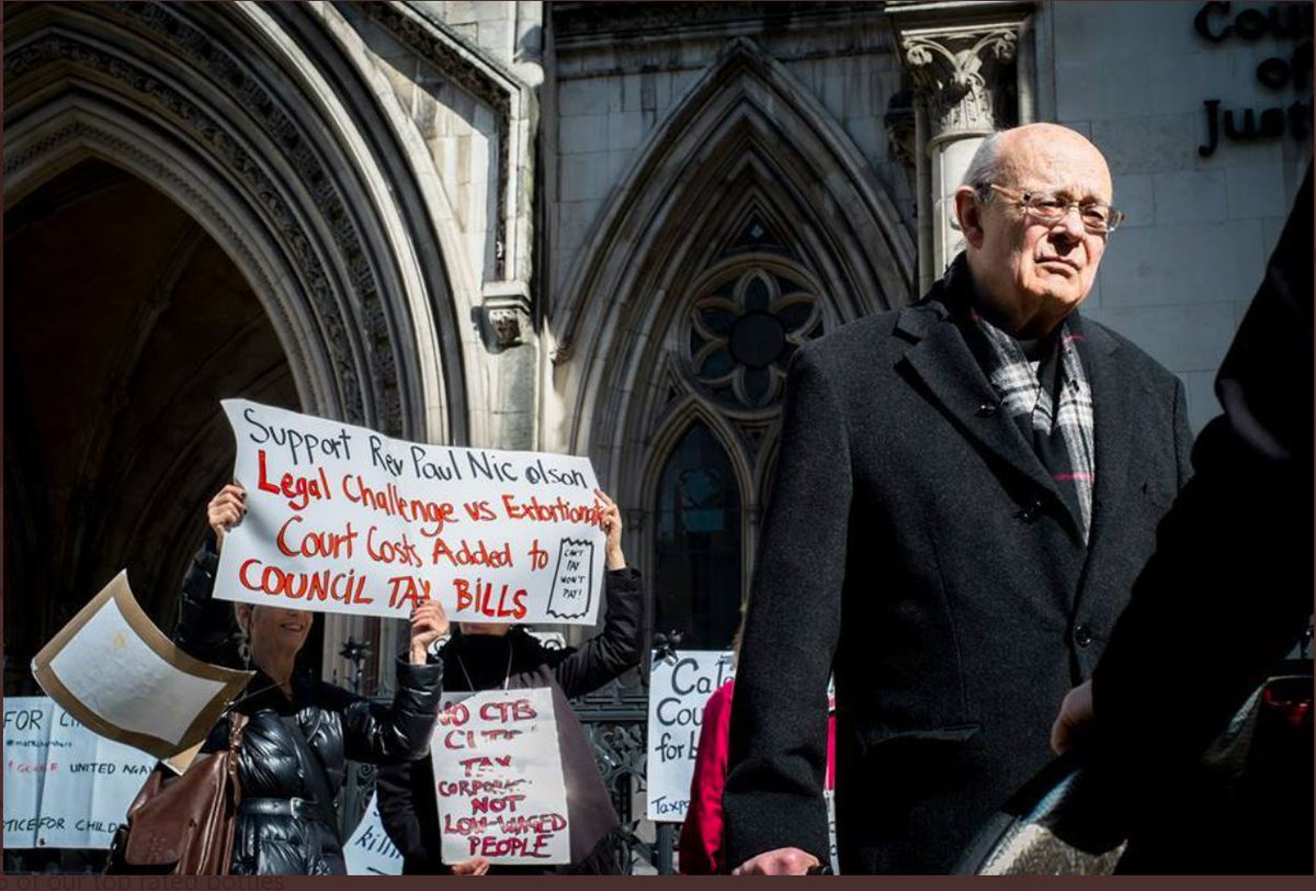 WinVisibleWomen's tweet photo. Missing our #RevPaul -- we made the banners behind! Calamitous Council Tax for benefit claimants https://t.co/Cea06IAS9i