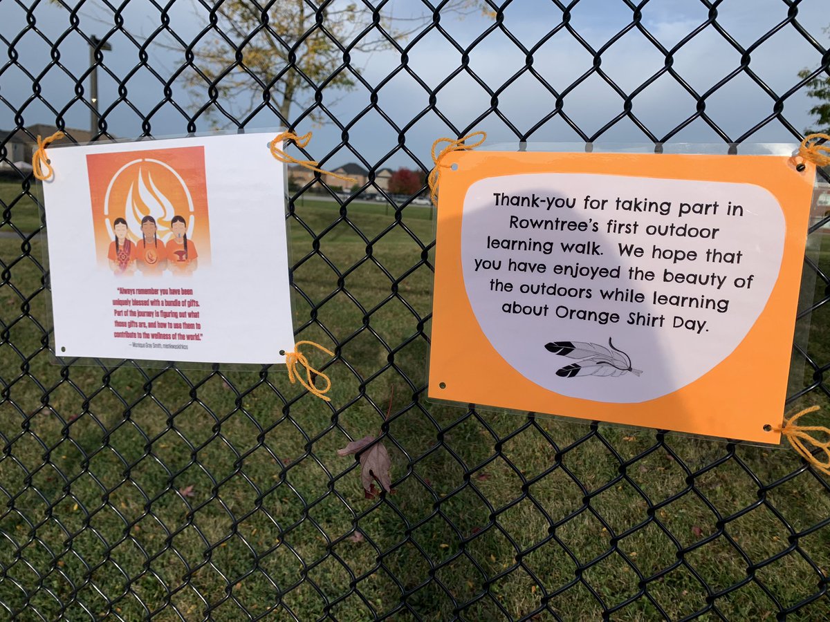 Our first outdoor learning walk has been a success.  Already planning the next one in my head.  Language is important “so you can be yourself!” <a href="/rowntreeps/">Rowntree P.S.</a> #OrangeShirtDay2020