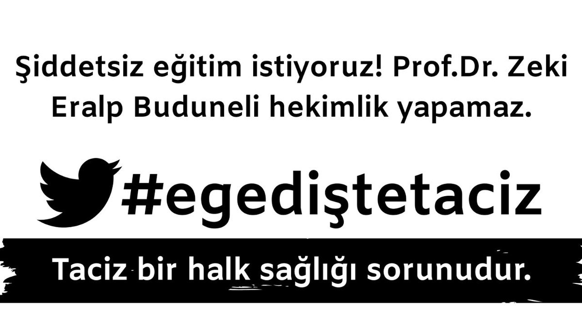 Şiddetsiz eğitim istiyoruz!
Prof. Dr. Zeki Eralp Buduneli hekimlik yapamaz.
#EgeDişteTaciz