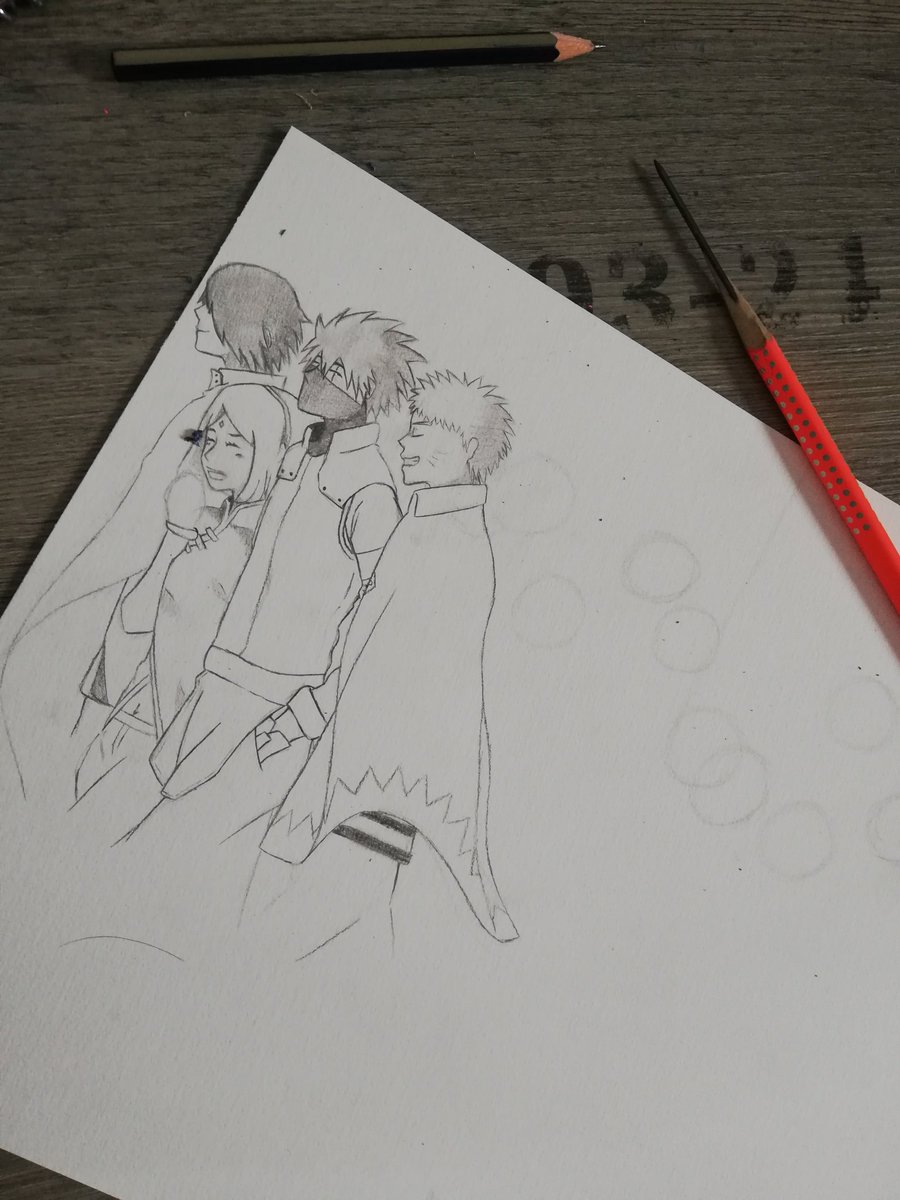 BMdraw1's tweet photo. Bon aller le touuuut dernier que je suis en train de faire, y aura 22 perso pour le moment j'en ai fais que 4 et que rapidement repasser au crayon #Sasuke #Sakura #Kakashi #Naruto #EnPreparation #CEstLong #Draw #Dessin https://t.co/VkQJQLFdaE