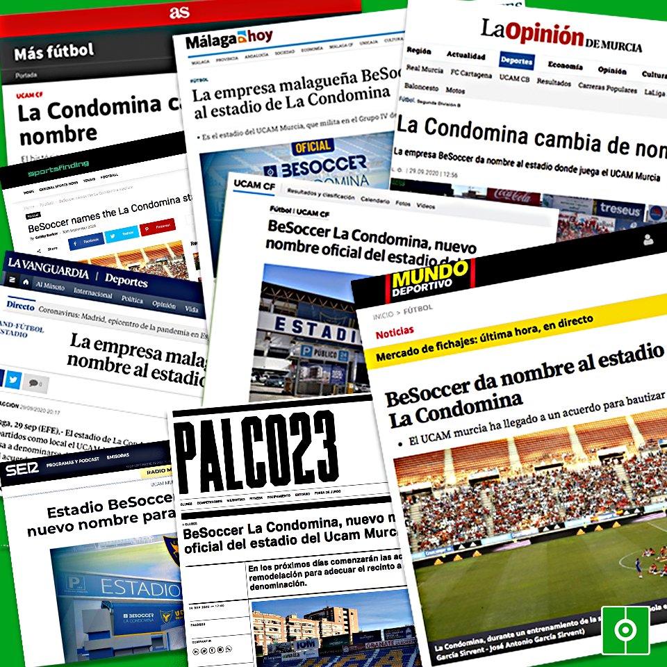 📰 La alianza con el <a href="/UCAMMurciaCF/">UCAM Murcia CF</a> tuvo un gran impacto entre medios nacionales e internacionales.

🏟️ "¡Peligro en el BeSoccer La Condomina!" ya es una realidad. 

#BeSoccer #UCAMMurcia 

👇👇👇👇
bit.ly/3n1DlmG
