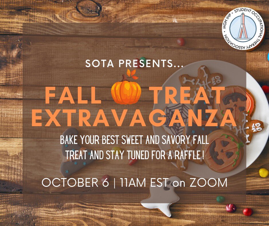 MGH IHP SOTA (@ihp_sota) on Twitter photo Happy Fall! Mark your calendars because our first SOTA General Body Meeting of the semester is next week! We have lots of updates this meeting and can’t wait to gather and celebrate the fall season together <a href="/OTemily3/">Emily Zeman Eddy, OT, OTD, MS, OTR</a> <a href="/Laudani_OT/">Greg Laudani</a> @MGHIHP_ppotd <a href="/mghihpot/">IHP Department of Occupational Therapy</a> <a href="/BellackLibrary/">Bellack Library</a> Happy Fall! Mark your calendars because our first SOTA General Body Meeting of the semester is next week! We have lots of updates this meeting and can’t wait to gather and celebrate the fall season together <a href="/OTemily3/">Emily Zeman Eddy, OT, OTD, MS, OTR</a> <a href="/Laudani_OT/">Greg Laudani</a> @MGHIHP_ppotd <a href="/mghihpot/">IHP Department of Occupational Therapy</a> <a href="/BellackLibrary/">Bellack Library</a>
