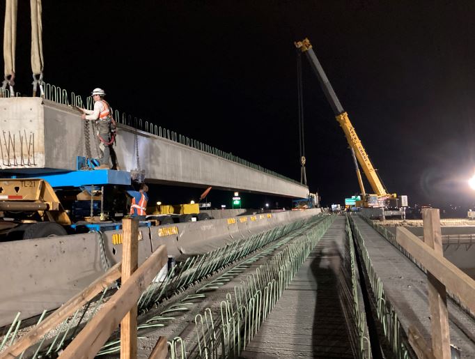 The <a href="/Forterra/">John Burwell</a> Caldwell Team is working into the night to erect the I-84 Franklin Bridge in Boise, Idaho. <a href="/Bridges/">James</a> <a href="/nfrastructure/">nfrastructure</a>